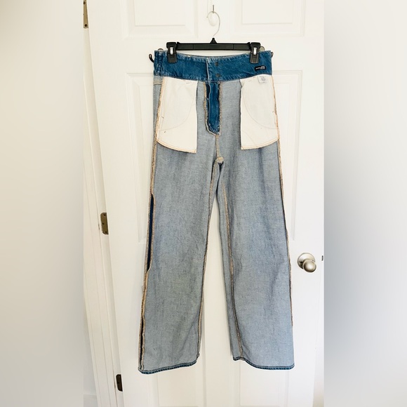 Veronica Beard: Taylor Relaxed Wide Leg High Rise blue Jeans Sz 27, 100% Cotton - Picture 7 of 16